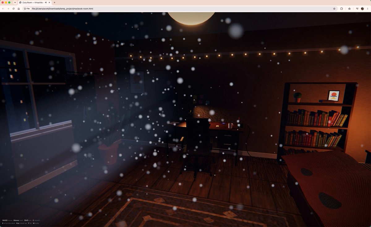 Cozy Three.js Room with Virtual macOS — video poster